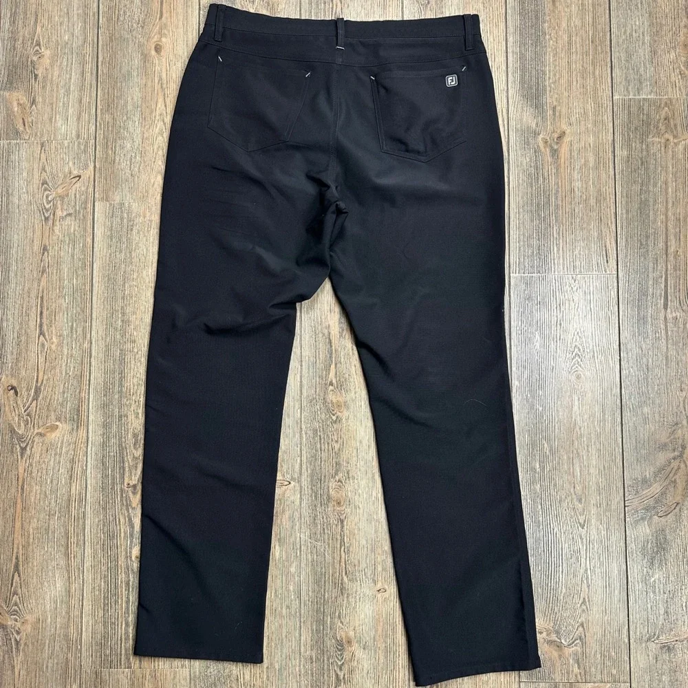 FootJoy FJ Athletic Fit Golf Pants Mens Size 35x34 Black Performance Stretch